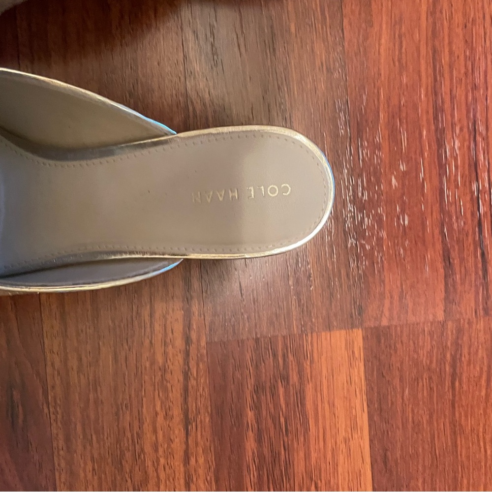 Cole Haan Women's Tan and gold woven mules - Picture 2 of 3